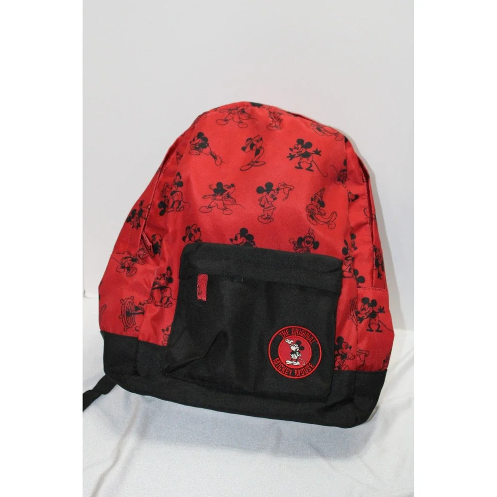 Disney Mickey Mouse Red Black Sketch Print Backpack Bookbag Laptop Sleeve